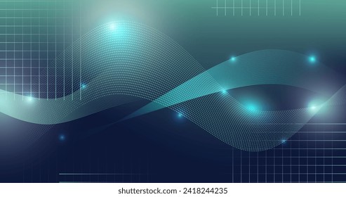 Wavy background with shiny dots vector design in eps 10