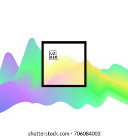 Wavy Background. Square Poster Dynamic Effect. Abstract Vector Illustration. Design Template. Modern Pattern