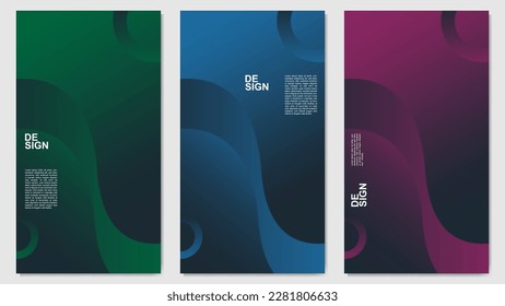 Wavy background template and three color gradients great for print  banner