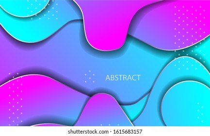Wavy background with trendy gradient shapes composition