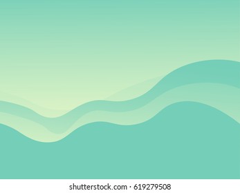 Wavy Background, vibrant fade color style, yellow and green color, Abstract Vector Illustration,  Design Template