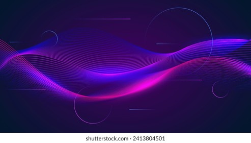 Wavy background violet blue curvy shadows vector design in eps 10