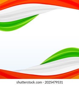 Wavy background wallpaper and copy space with orange white and green color. Vector illustration