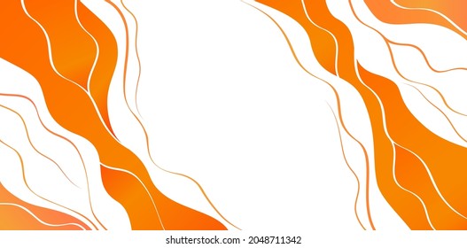 Análogos ondulados con un diseño de colores exuberantes naranjas. fondo blanco aislado y espacio de copia para texto. Aplicable a banner, volante, folleto y elementos de medios sociales.
