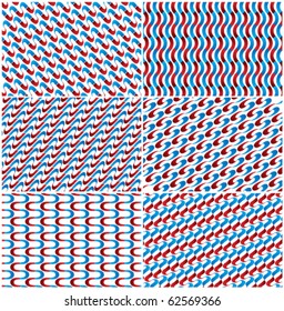 Wavy backgrounds, radio micro and sound waves patterns, graphic identity elements