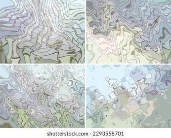 Wavy backgrounds or textures - abstract landscape in nuance tones. Light intertwined backgrounds in gray-blue tonality for covers, business concepts, fashion, scrapbooking, tiles, posters, textiles