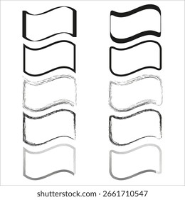 Wavy banner elements. Abstract ribbon shapes. Decorative Vector frames. Organic brush stroke. EPS 10.