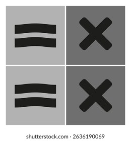 Wavy bar symbol. Cross mark icon. Abstract vector shape. Geometric flat pattern.