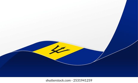 Fondo ondulado del Vector de la bandera de Barbados con el espacio de la copia para el texto