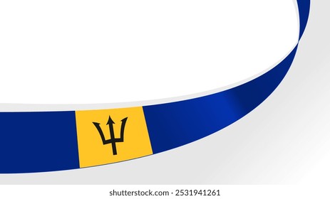 wavy barbados flag vector background with copy space for text. barbados national day