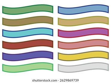 Wavy bars in green, blue, yellow, pink, red, purple flag