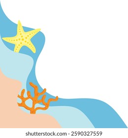 Wavy Beach with Coral Corner