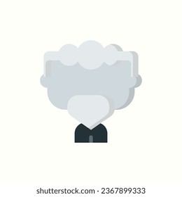 wavy, beard flat icon, isolated icon in light background, perfect for website, blog, logo, graphic design, social media, UI, mobile app