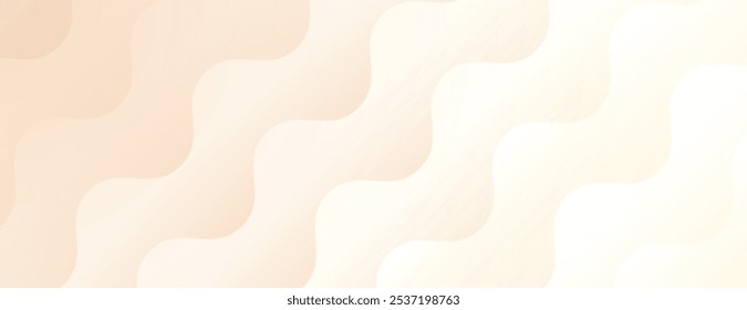 Wavy beige background with a soft, smooth texture. The beige background features a gentle, flowing pattern, creating a calming effect. Minimal abstract wavy gradient vector background