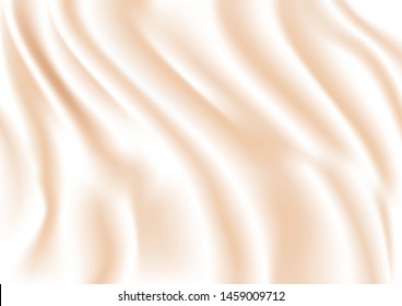 Wavy beige silk satin cloth texture abstract background vector illustration