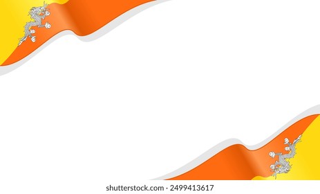 wavy bhutan flag vector background with copy space for text. bhutan national day