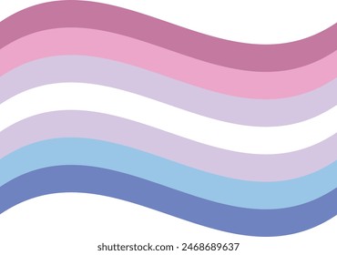 Wavy Bigender Pride Flagge in Weiß isoliert