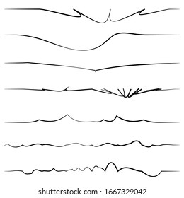 Wavy, Billow (zigzag) Linie Element Set. Linien mit Welleneffekt