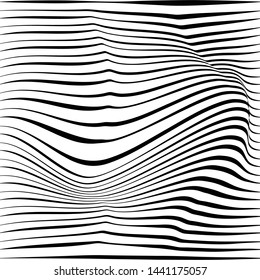 Wavy, billowy, flowing lines abstract pattern. Waving lines texture.