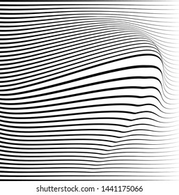 Wavy, billowy, flowing lines abstract pattern. Waving lines texture.