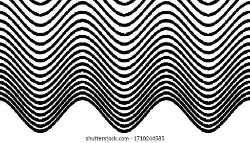 Wavy, billowy, flowing lines abstract pattern. Waving lines texture. Brush strokes texture. Atrwork imitation. Cool and swirly background.  Vector illustration. EPS10.