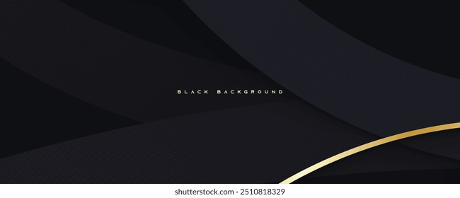 Vector de diseño de decoración de líneas de fondo negro ondulado