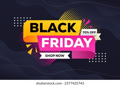 wavy Black Friday background illustration in gradient