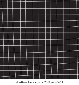 Cuadrícula negra ondulada con líneas blancas. Diseño simple y geométrico. No hay otros Elementos.