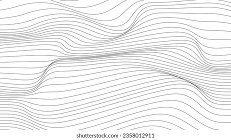 Líneas negras onduladas sobre fondo de color blanco, fondo de patrón de líneas onduladas. ilustración vectorial