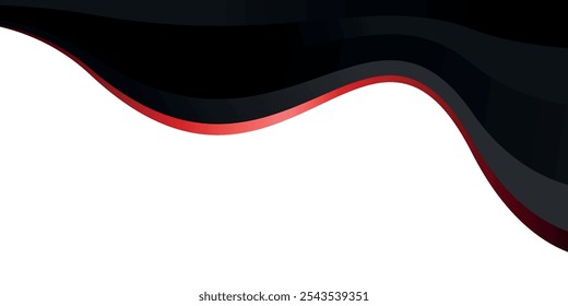wavy black and red gradient abstract background
