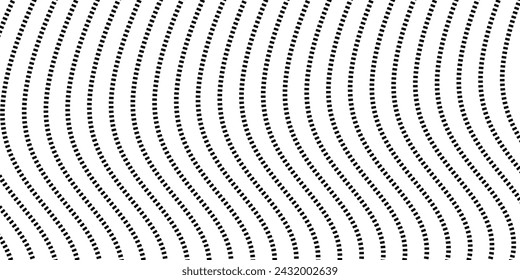 Wavy black strip pattern on a white background. Curve, bend, abstrac, geometric, line. Vector