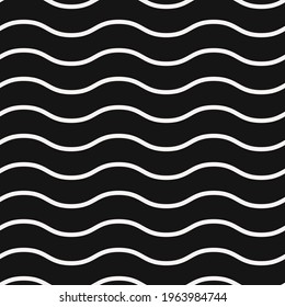 Wavy black wallpaper. Seamles and vector.