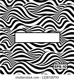 Wavy black and white abstract background