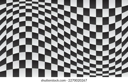 Wavy black white checkered background