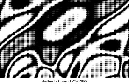 Wavy Black and white dotted pattern. Abstract on background with  
Halftone effect. Vector illustration. - Vector