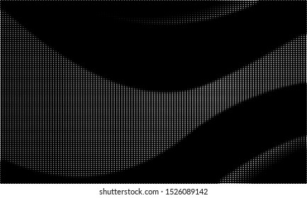 Wavy Black and white dotted pattern. Abstract on background with  
Halftone effect. Vector illustration. - Vector