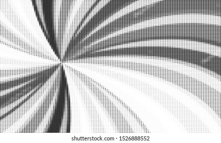 Wavy Black and white dotted pattern. Abstract on background with  
Halftone effect. Vector illustration. - Vector