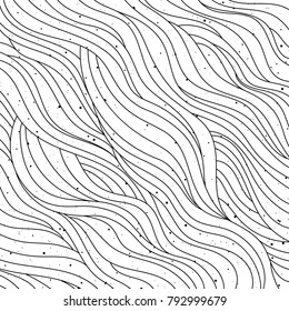 Wavy black and white pattern. Abstract background, vector illustration.