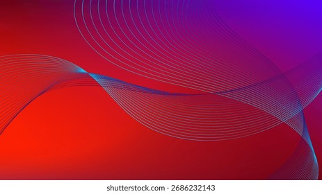 Línea mezclada ondulada con fondo abstracto de malla degradada rojo granate y púrpura agradable para el Fondo de pantalla o el Anuncio