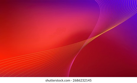 Línea mezclada ondulada con fondo abstracto de malla degradada rojo granate y púrpura agradable para el Fondo de pantalla o el Anuncio