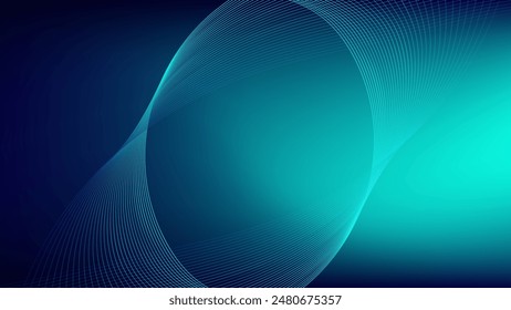 Wavy blended lines with blue cyan gradient mesh background nice for wallpaper or banner