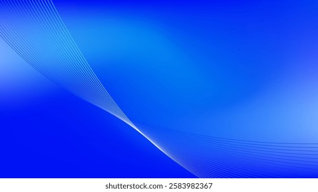 Wavy blended lines with blue gradient mesh abstract background nice for wallpaper or banner