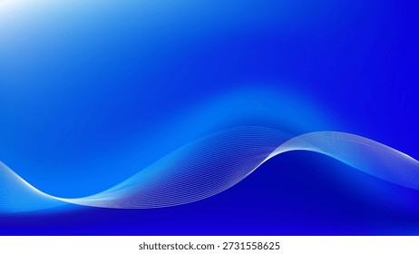 Linhas misturadas onduladas com fundo abstrato de malha de gradiente azul agradável para papel de parede ou banner