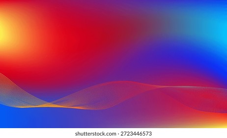Líneas mezcladas onduladas con fondo abstracto de malla de gradiente colorido agradable para el Fondo de pantalla o el Anuncio