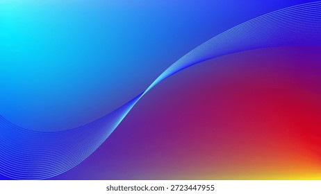 Wavy blended lines with colorful gradient mesh abstract background nice for wallpaper or banner