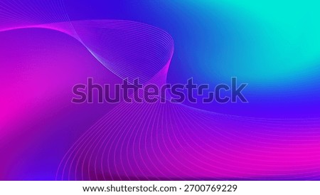 Wavy blended lines with purple blue cyan gradient mesh abstract background nice for wallpaper or banner