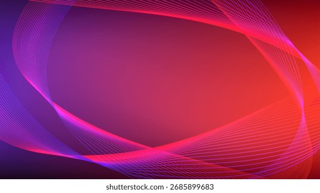 Líneas mezcladas onduladas con fondo abstracto de malla degradada rojo púrpura agradable para el Fondo de pantalla, el Anuncio o la tarjeta