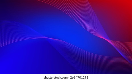 Líneas mezcladas onduladas con fondo abstracto de malla degradada azul rojo púrpura agradable para el Fondo de pantalla o el Anuncio