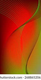 Líneas mezcladas onduladas con fondo abstracto de malla degradada rojo y verde agradable para el Fondo de pantalla o el Anuncio