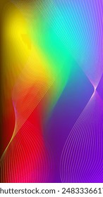 líneas mezcladas onduladas con fondo de malla degradado amarillo rojo y púrpura azul agradable para el Fondo de pantalla o el Anuncio